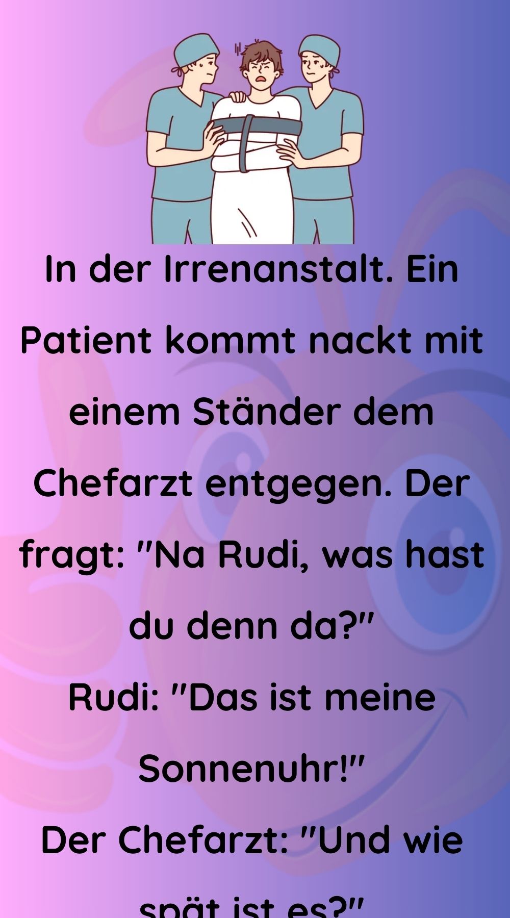 Ein Patient kommt nackt mit einem