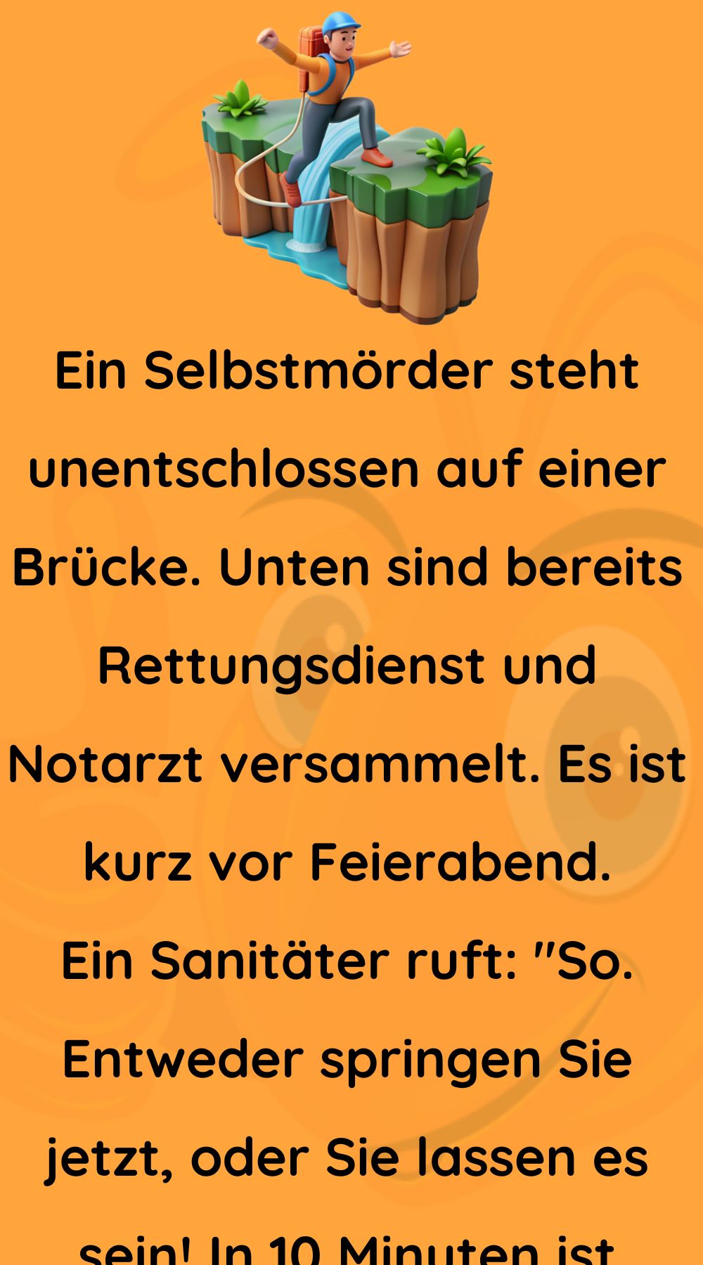 Ein Selbstmörder steht unentschlossen