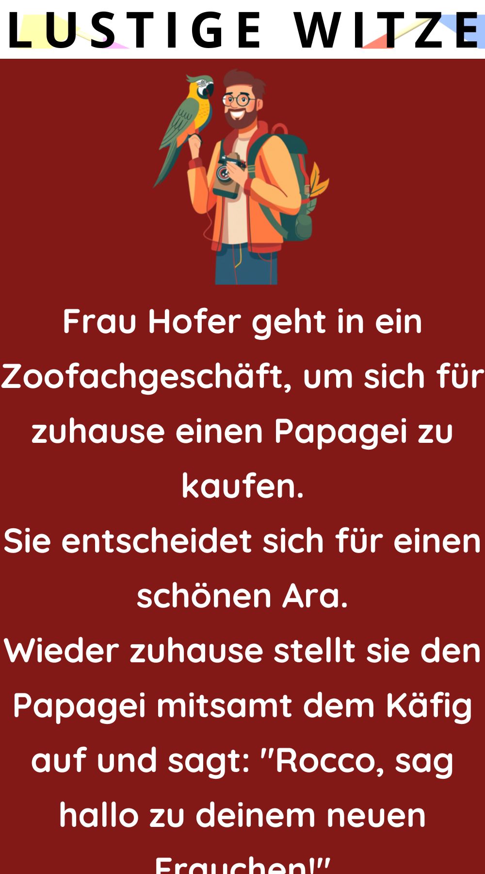 Frau Hofer geht in ein Zoofachgeschäft