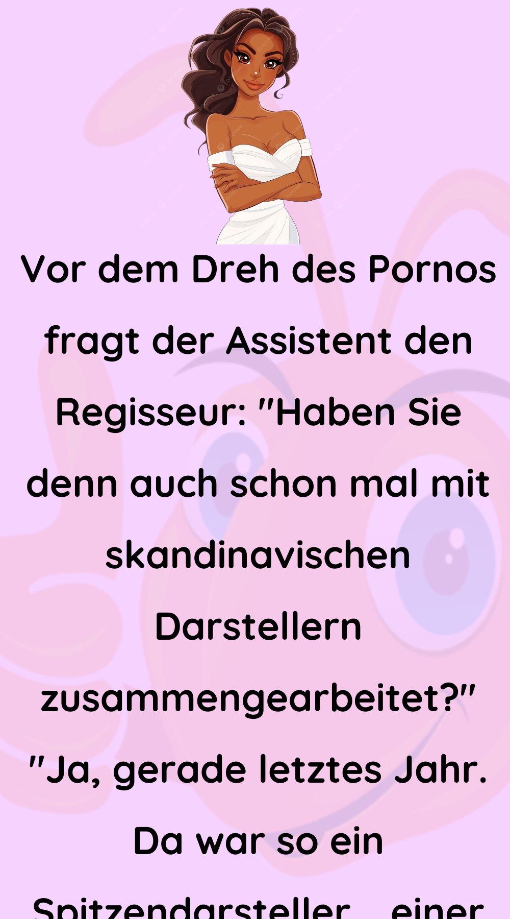 Vor dem Dreh des Pornos fragt der Assistent